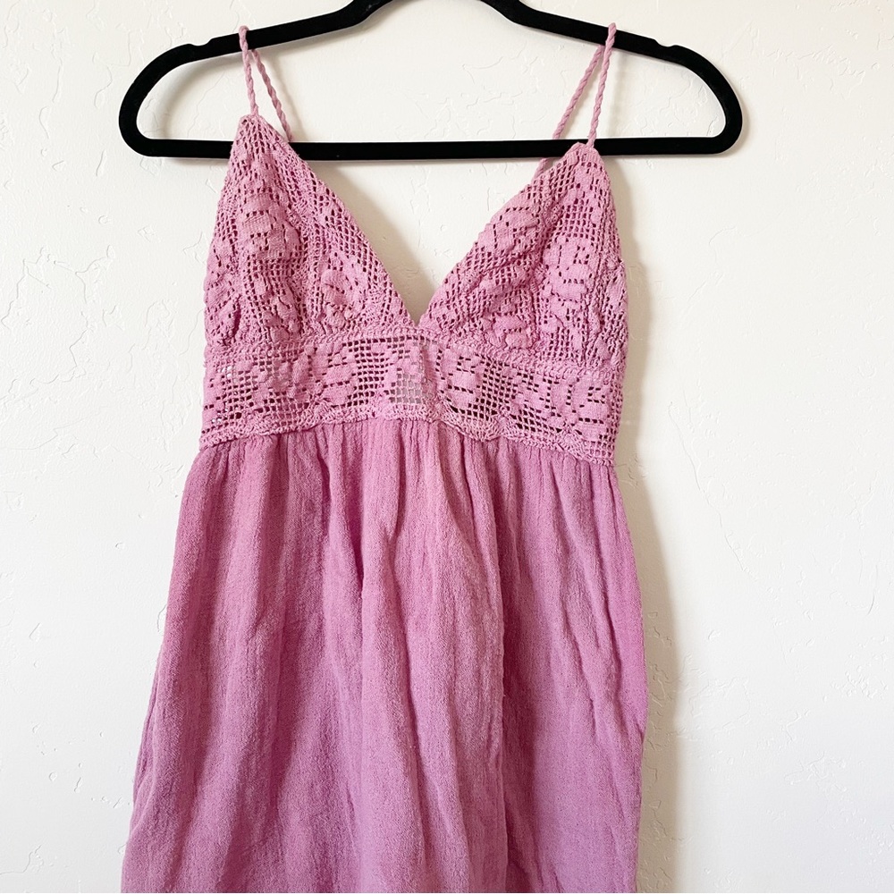 Jen's Pirate Booty Mauve Crochet Babydoll Tunic - Picture 2 of 8